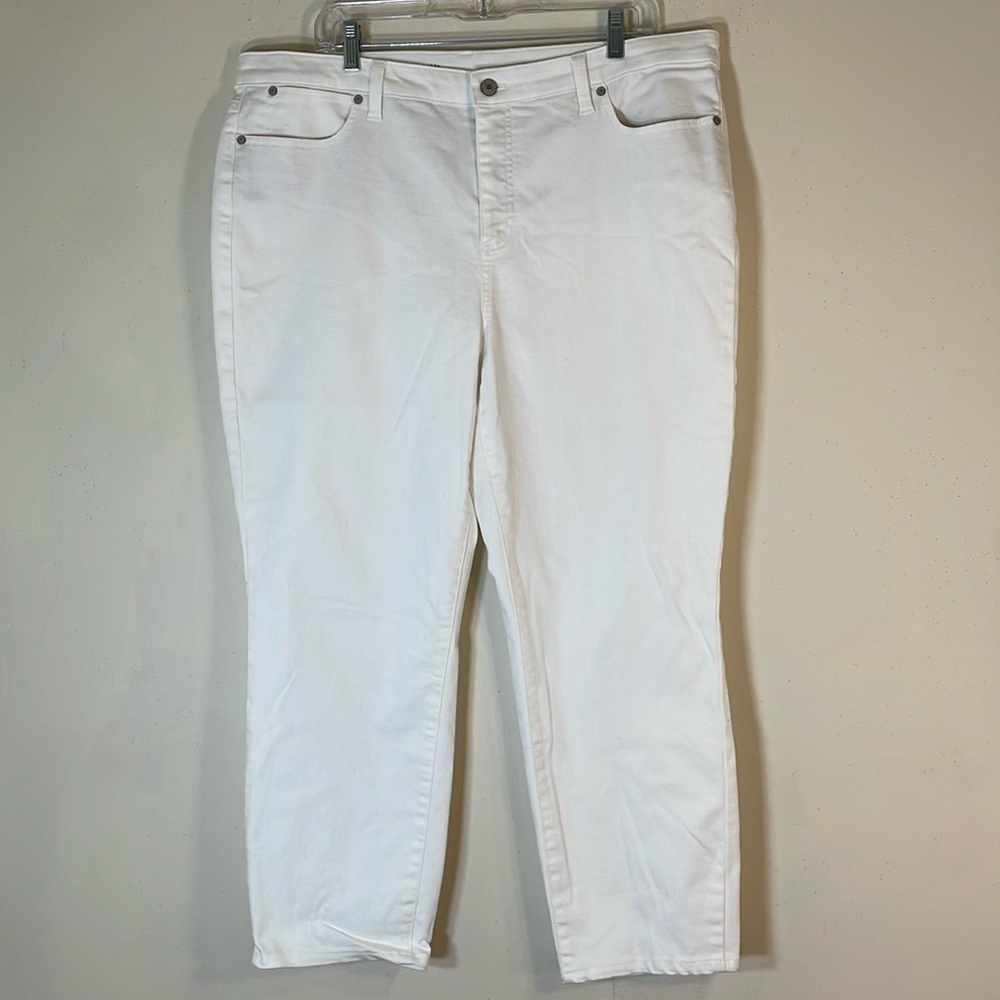 Talbots 18 Flawless Slim Ankle White Jeans.